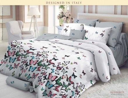 Комплект постельного белья «Butterfly» (евро, сатин-люкс, 2 наволочки 70х70 и 2 наволочки 50х70) | Sateen | НордТекс