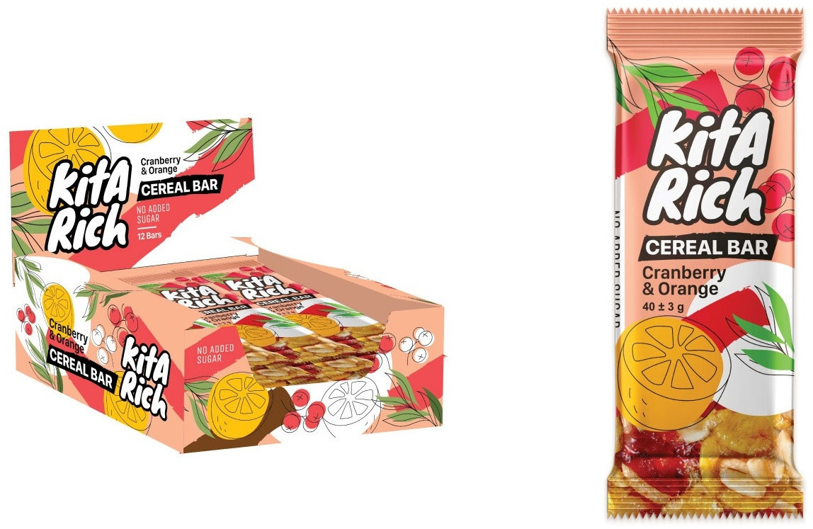 Набор батончиков злаковых «Клюква и апельсин» | Kita Rich