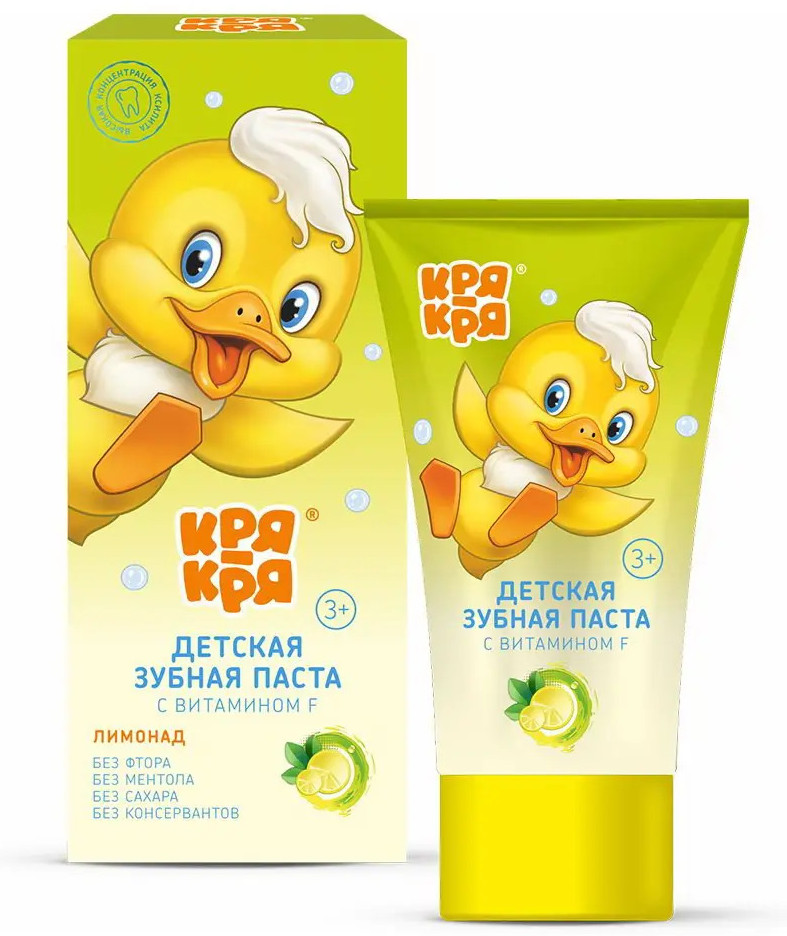 Зубная паста детская для самых маленьких «Лимонад» | Кря-Кря