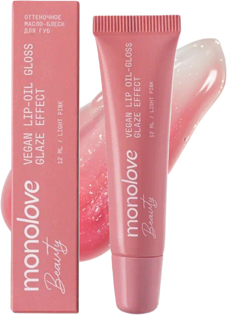 Масло-блеск для губ «Beauty Vegan Lip-Oil Gloss Glaze Effect», тон Light Pink | Monolove
