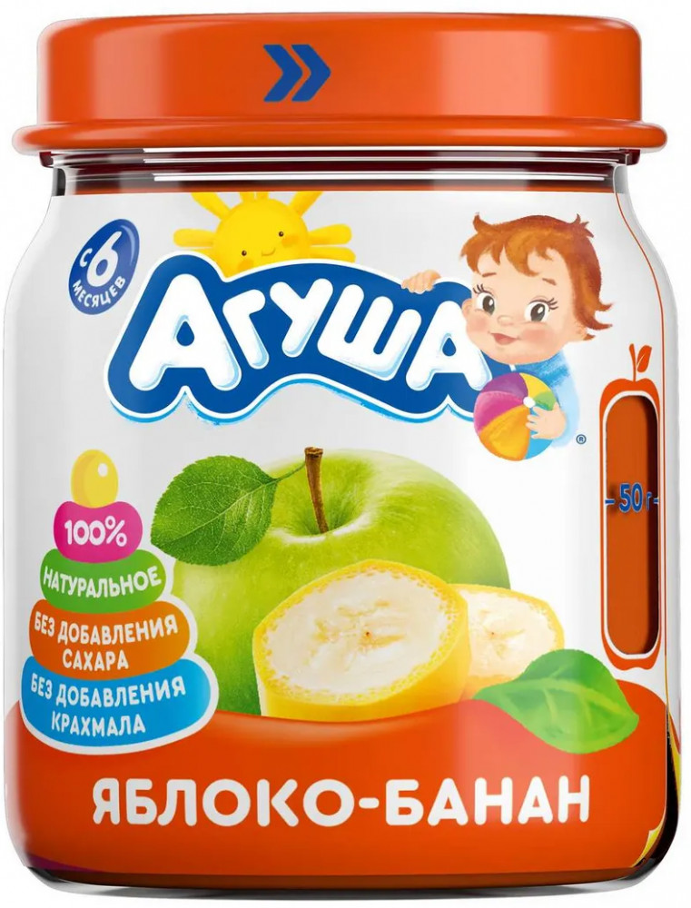 Пюре фруктовое «Яблоко-банан» | Агуша
