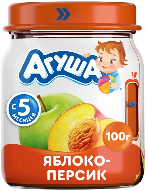Пюре фруктовое «Яблоко-персик» | Агуша