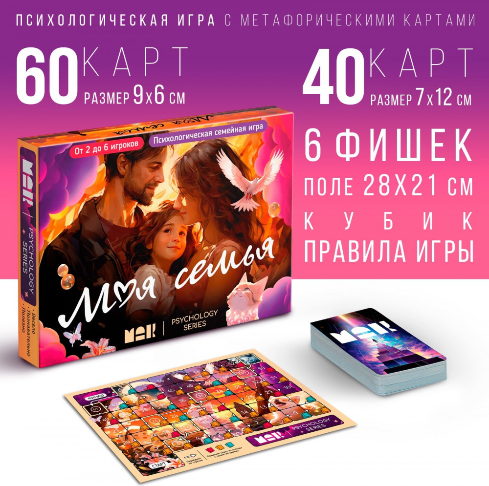 Настольная игра психологическая с метафорическими картами «Моя семья»