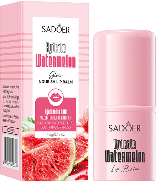 Увлажняющий бальзам для губ с гиалуроновой кислотой и экстрактом арбуза | SADOER