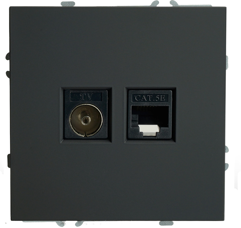 Розетка TV и компьютерная RJ-45 | Эмили | Stekker