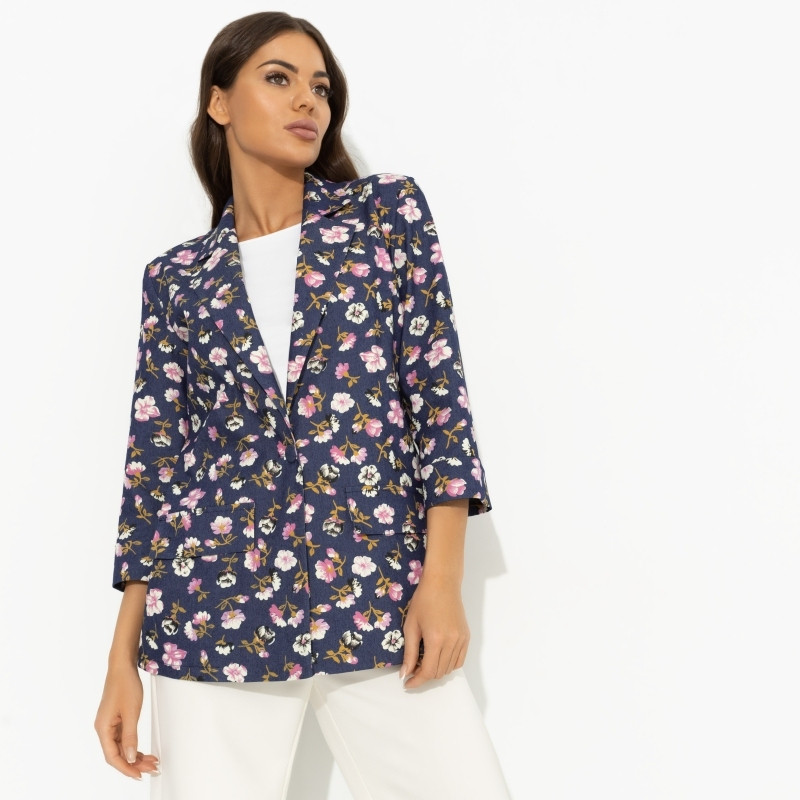 Жакет прямого силуэта Всемирное признание (blue) | Charutti