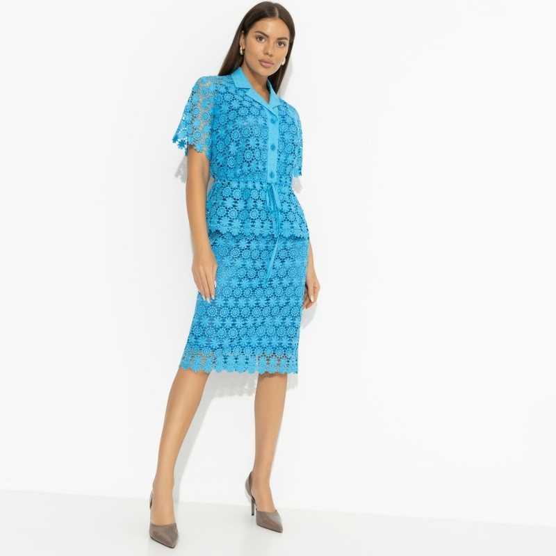 Костюм с юбкой из кружева на подкладе Кружева и тайны | Charutti