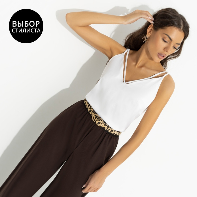 Топ из шелка Создана для поцелуев (белая) | Charutti