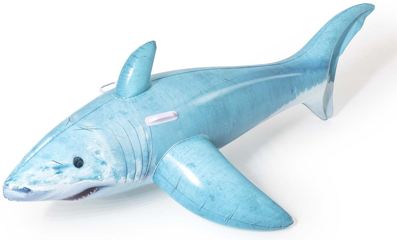 Игрушка-наездник для плавания надувная с ручками «Реалистичная акула» | Bestway