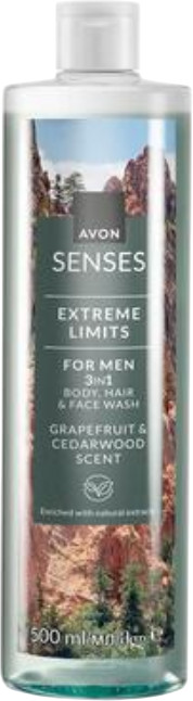 Шампунь-гель для душа мужской «Экстремальный заряд» | Senses | Avon