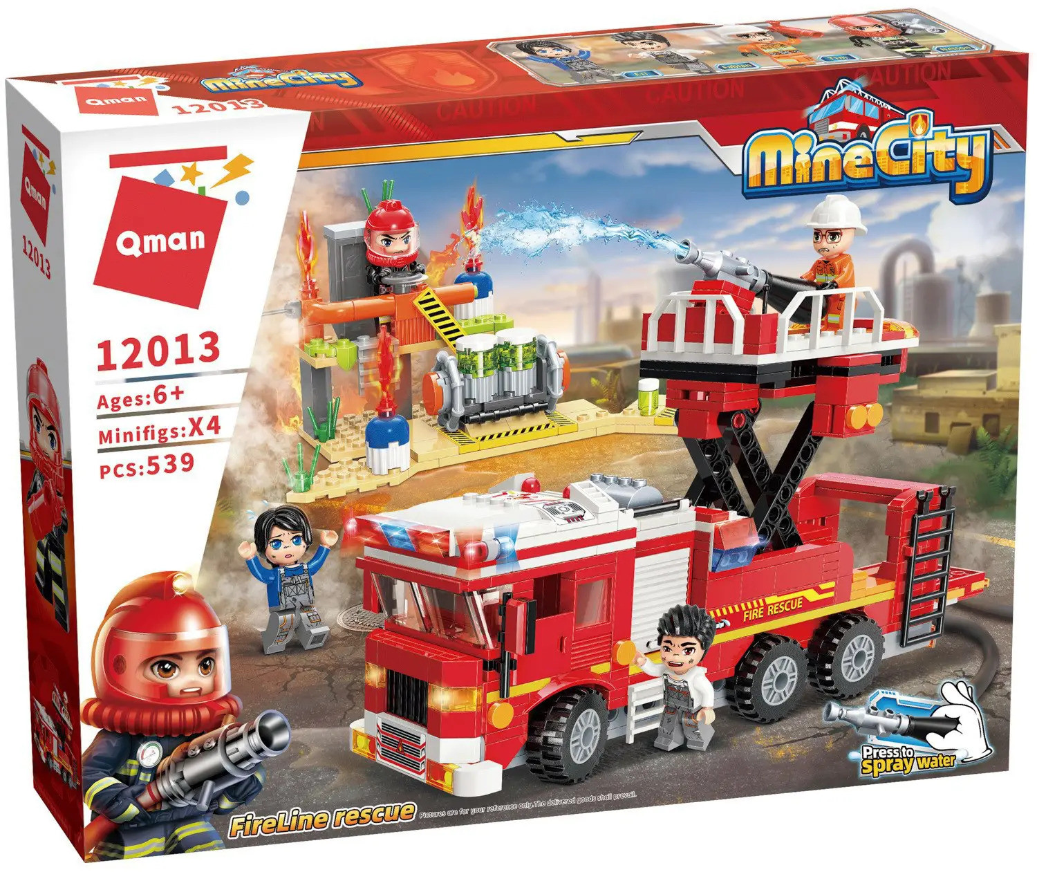 Конструктор «Пожарная машина» | Mine City | QMAN