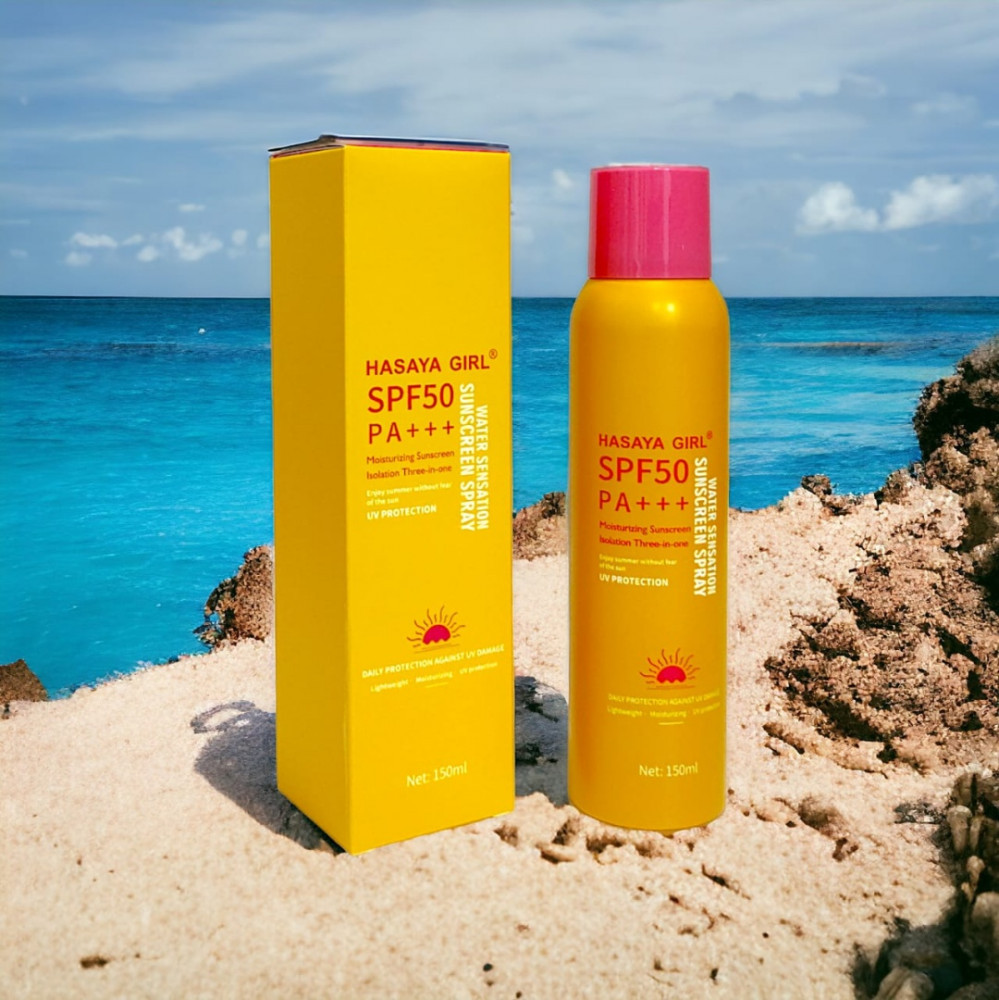 Солнцезащитный увлажняющий спрей для лица и тела SPF50 PA+++ | Hasaya Girl