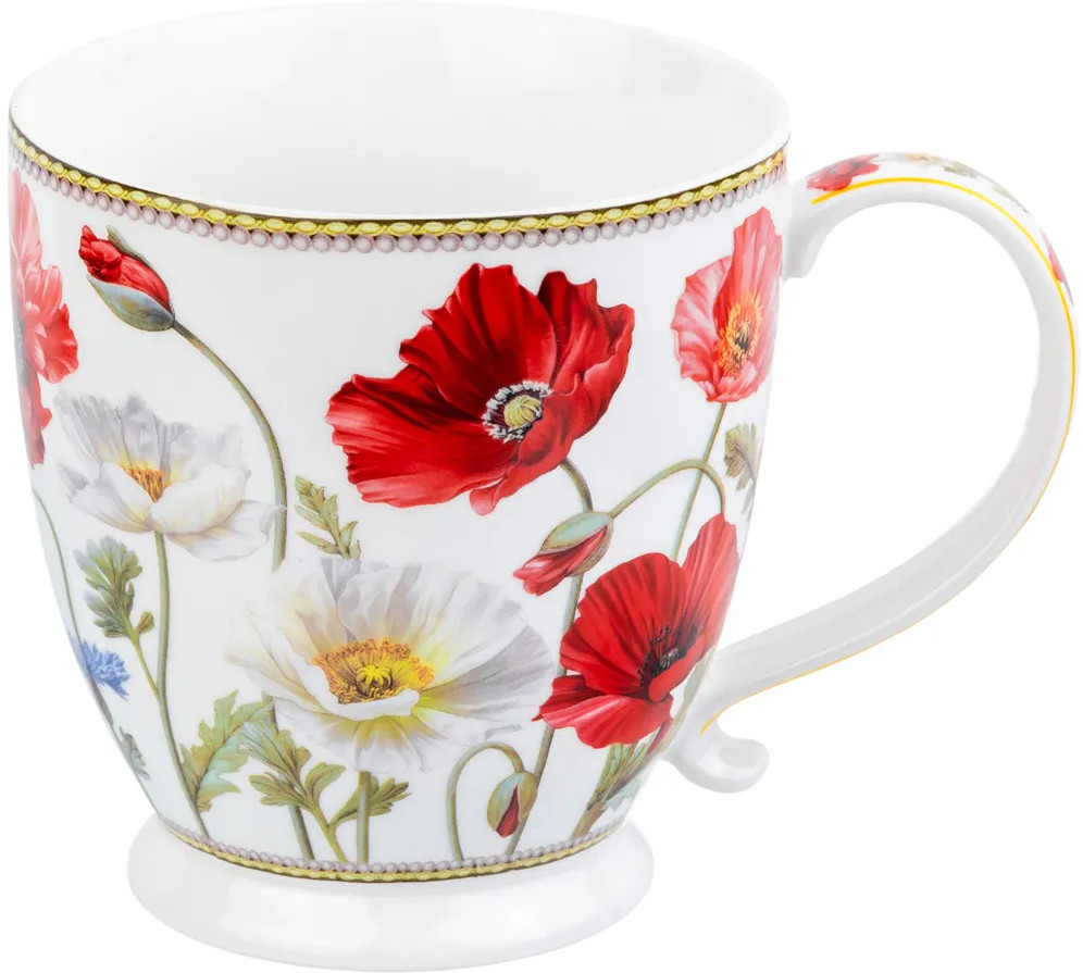 Кружка на ножке «Маки» | New Bone China | Elan Gallery