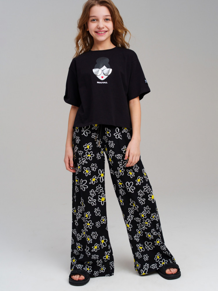 Брюки текстильные для девочек | Play & Joy | PlayToday