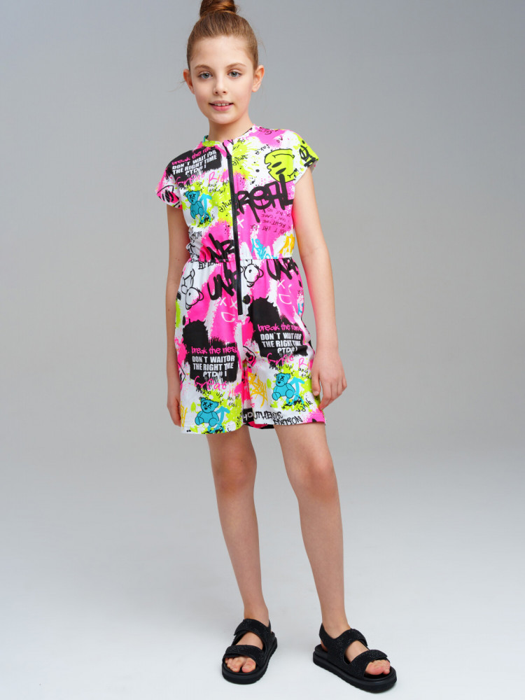 Комбинезон трикотажный для девочек | Emotion | PlayToday