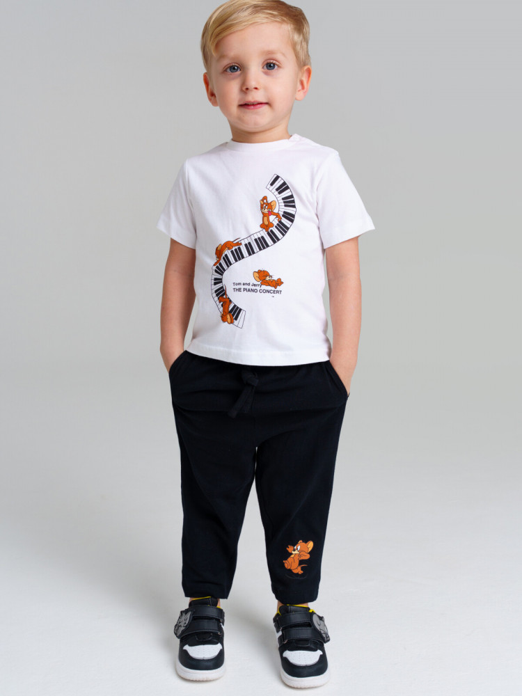 Комплект детский трикотажный для мальчиков: футболка, брюки | Play & Joy | PlayToday