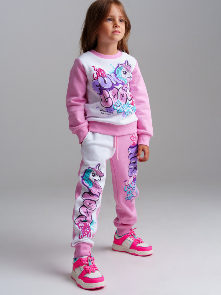 Комплект трикотажный для девочек: толстовка, брюки | Unicorn kuromi | PlayToday