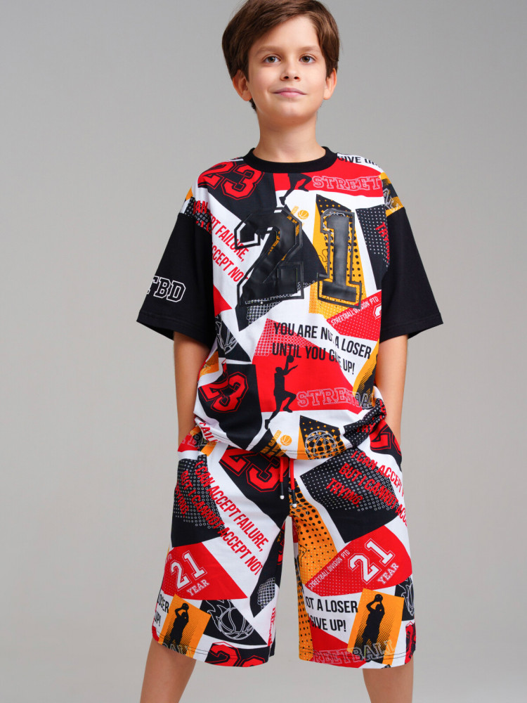 Комплект трикотажный для мальчиков: футболка, шорты | AND | PlayToday