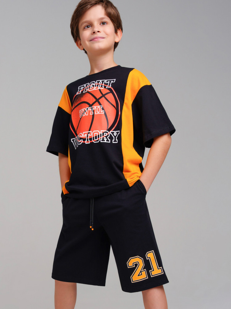 Комплект трикотажный для мальчиков: футболка, шорты | AND | PlayToday