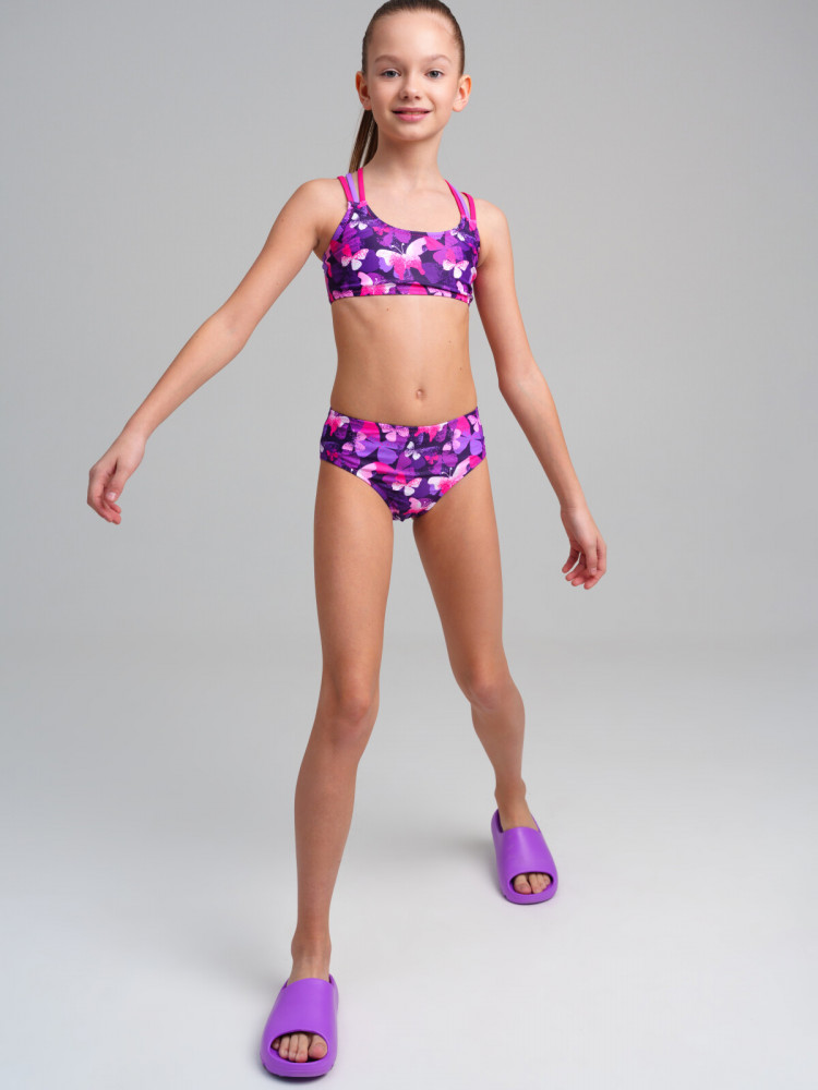 Купальный костюм трикотажный для девочек | Emotion | PlayToday