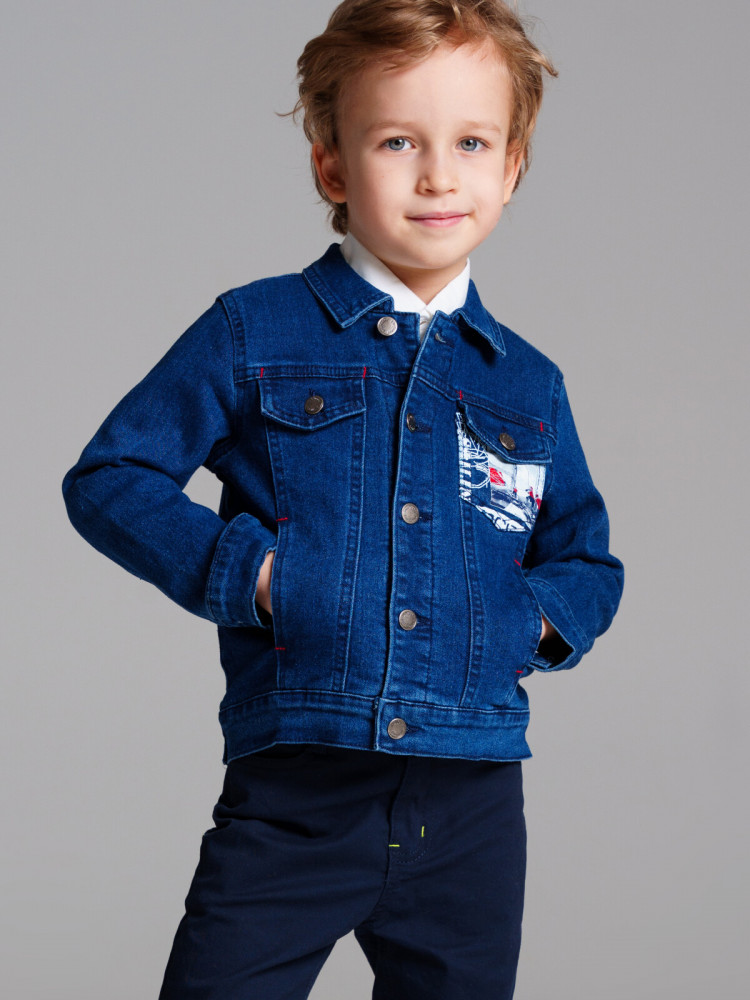 Куртка текстильная джинсовая для мальчиков | Yacht Crew | PlayToday