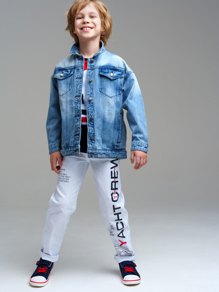 Куртка текстильная джинсовая для мальчиков | Five Elements | PlayToday