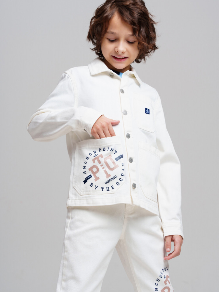 Куртка текстильная джинсовая для мальчиков | Riviera | PlayToday