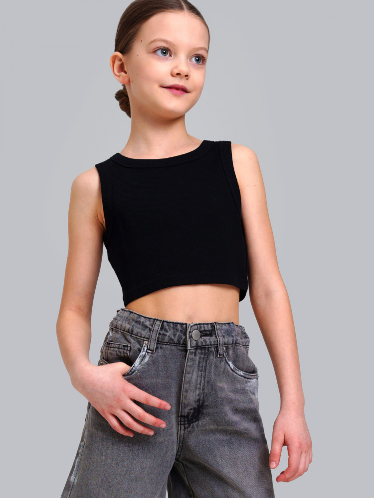 Майка трикотажная для девочек | BONJOUR | PlayToday