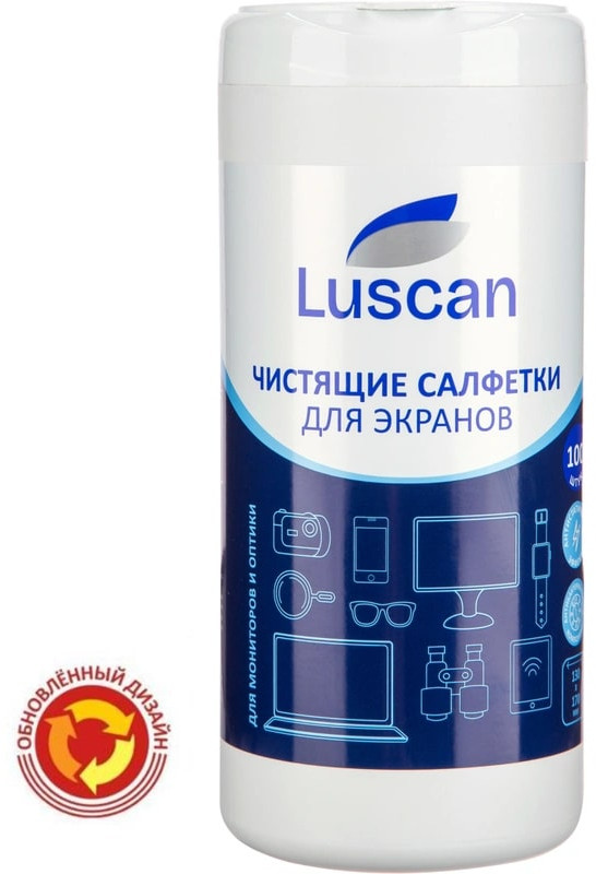 Салфетки влажные для мониторов и оптики с антистатическим эффектом антибактериальные | Luscan