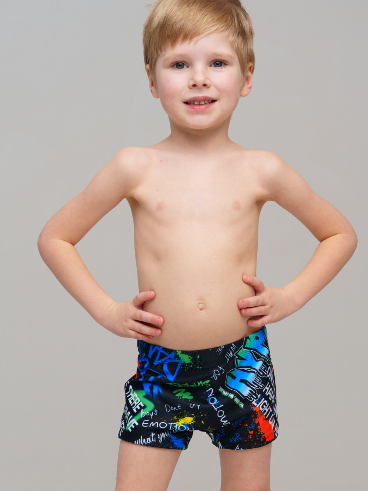 Плавки-шорты трикотажные для мальчиков, средней длины | Emotion | PlayToday