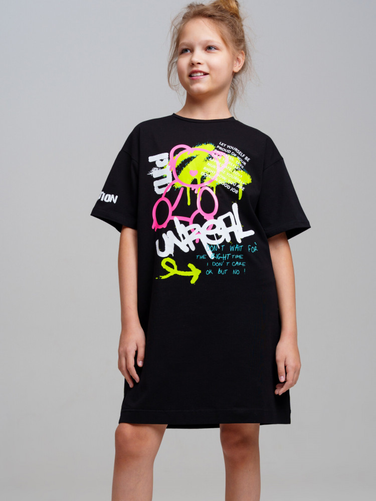 Платье трикотажное для девочек | Emotion | PlayToday