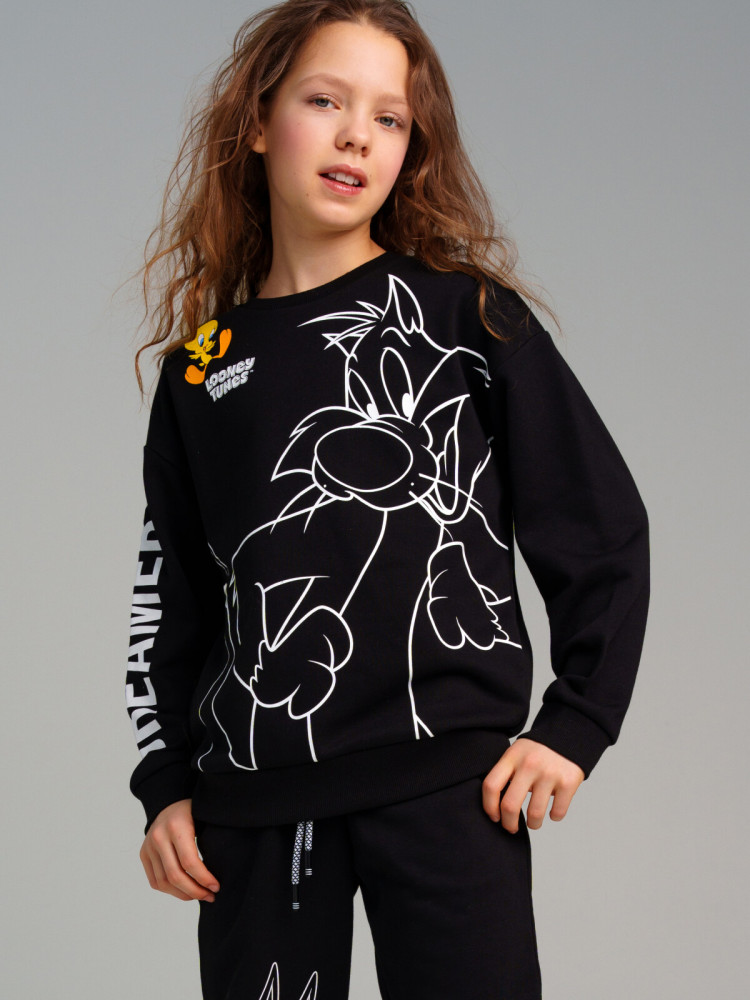 Толстовка трикотажная для девочек | Neon Glam | PlayToday