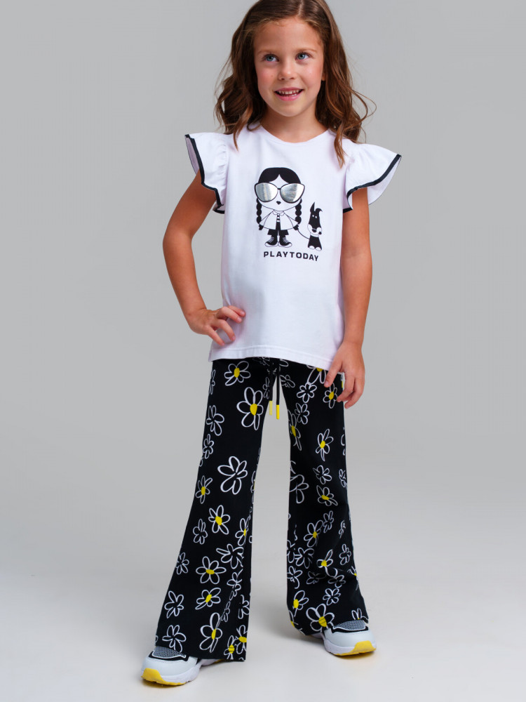 Футболка трикотажная для девочек | Play & Joy | PlayToday