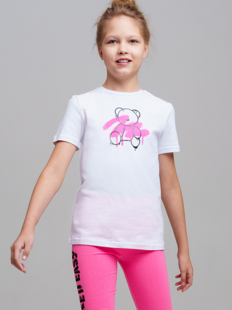 Футболка трикотажная для девочек | Emotion | PlayToday