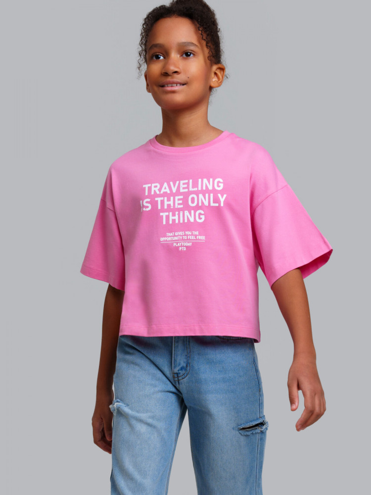 Футболка трикотажная для девочек | Collage | PlayToday