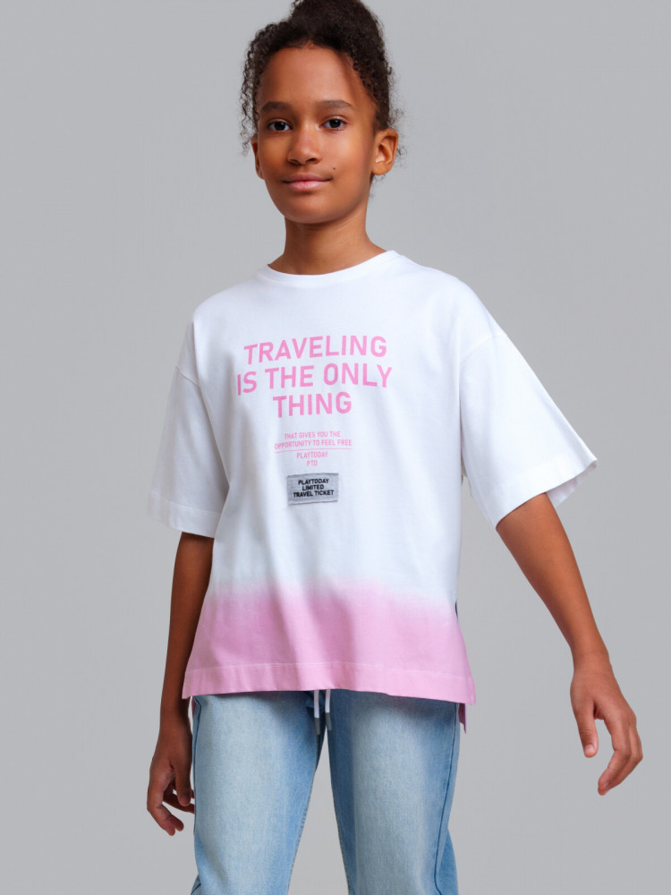 Футболка трикотажная для девочек | Collage | PlayToday