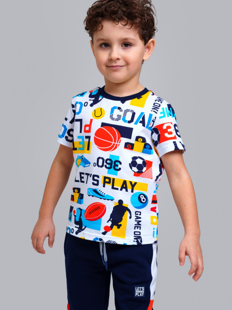 Футболка трикотажная для мальчиков | BAll | PlayToday