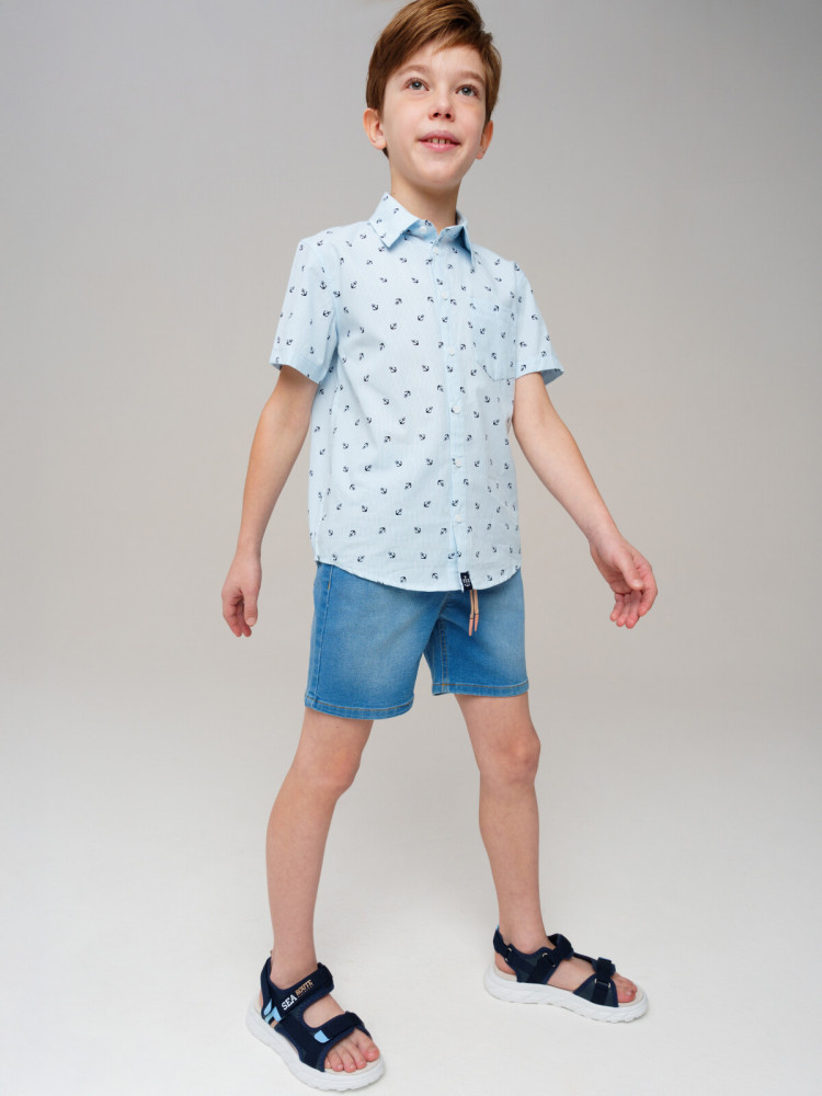 Шорты текстильные джинсовые для мальчиков | Riviera | PlayToday