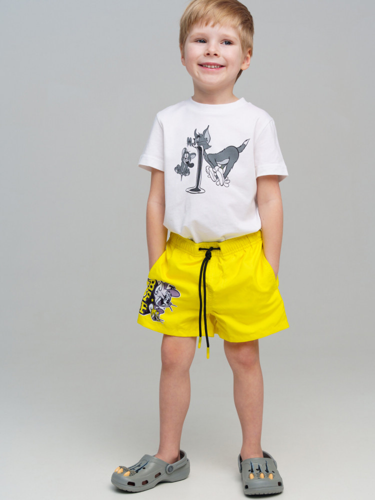 Шорты текстильные плавательные для мальчиков, средней длины | Play & Joy | PlayToday