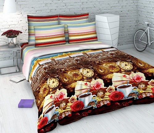 Комплект постельного белья «Утро в Лондоне» (арт. 4312/1, 2-спальный, бязь, 2 наволочки 70х70) | Самоцветная | ТДЛ Текстиль