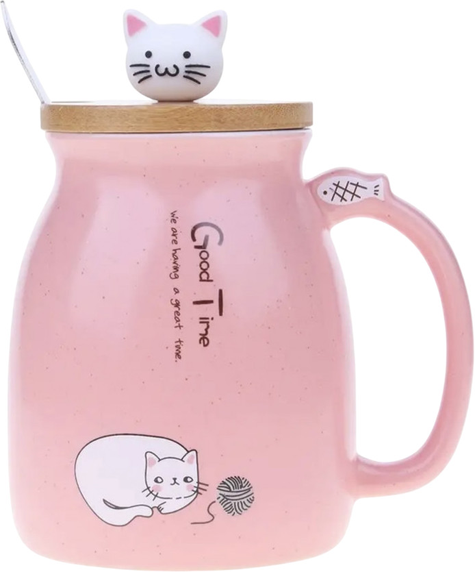 Кружка с деревянной крышкой «Кошка» | Zadari.kz