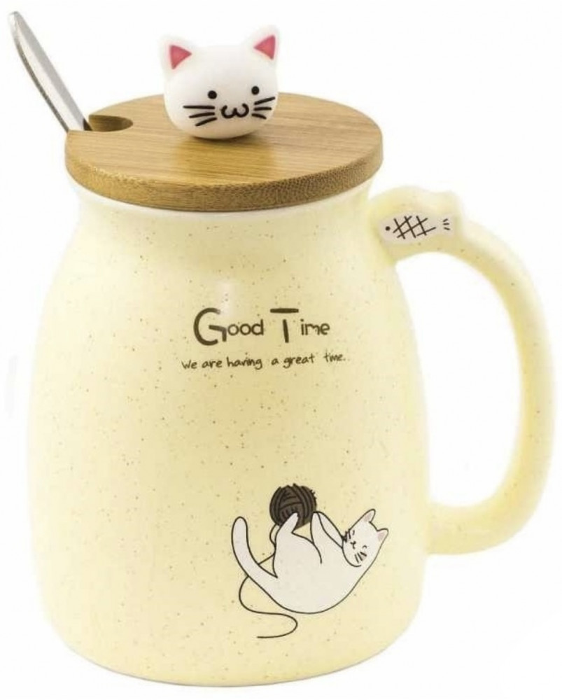 Кружка с деревянной крышкой «Кошка» | Zadari.kz
