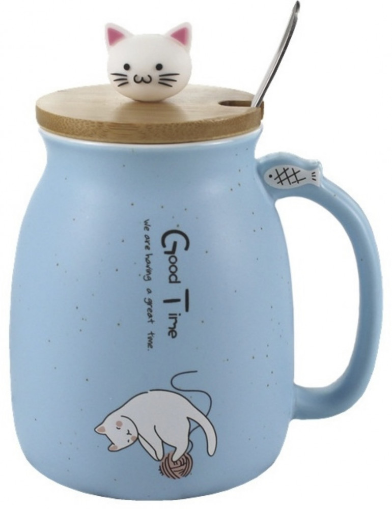 Кружка с деревянной крышкой «Кошка» | Zadari.kz