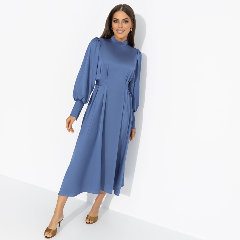 Платье женское струящееся Притяжение элегантности (синий бриз) | Charutti