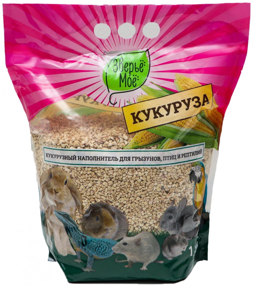 Наполнитель кукурузный для грызунов, птиц и рептилий | Зверье мое