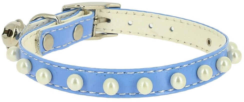 Ошейник двойной для кошки с жемчугом и бубенчиком «Синтетик» | Каскад