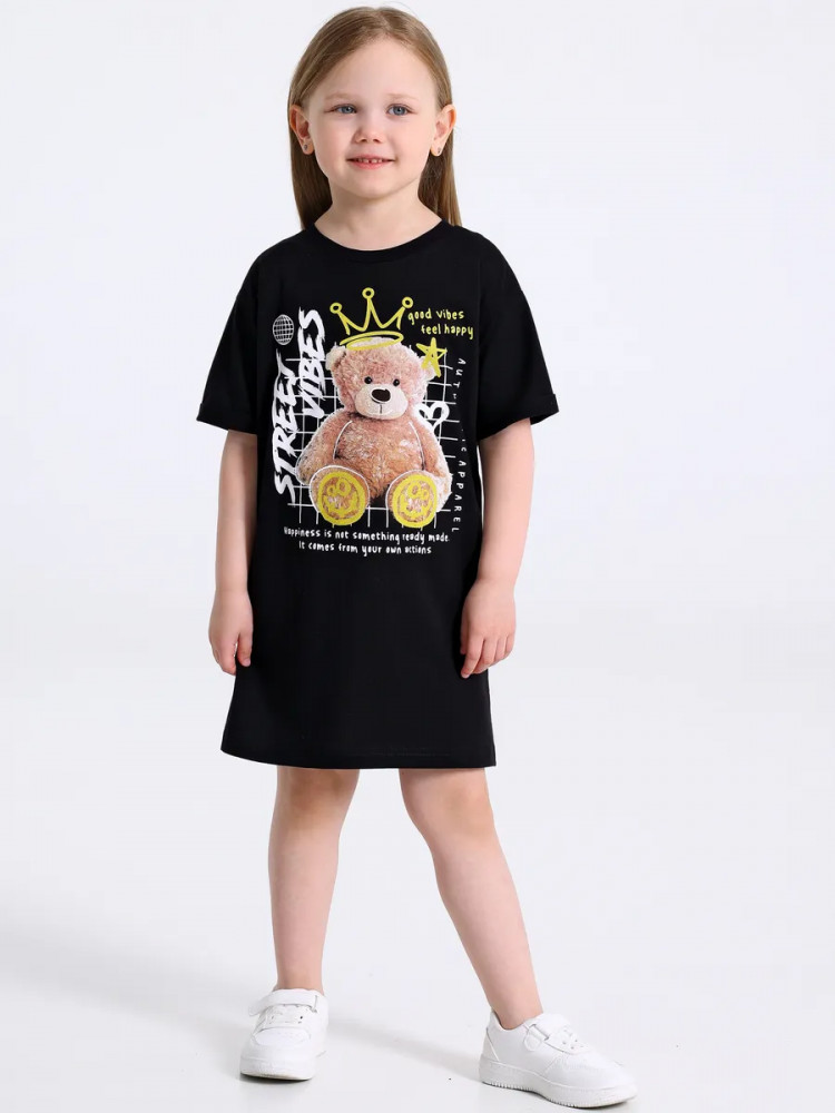 Платье-футболка для девочек «Мишка в короне» | Взрослые дети | Апрель