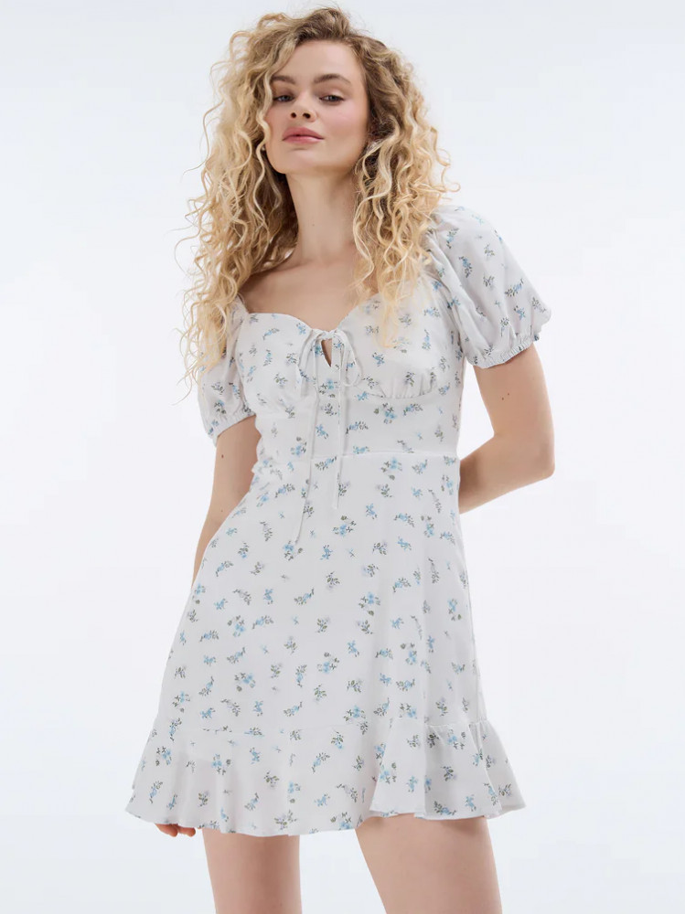 Платье-мини женское летнее в цветочек | ТВОЕ