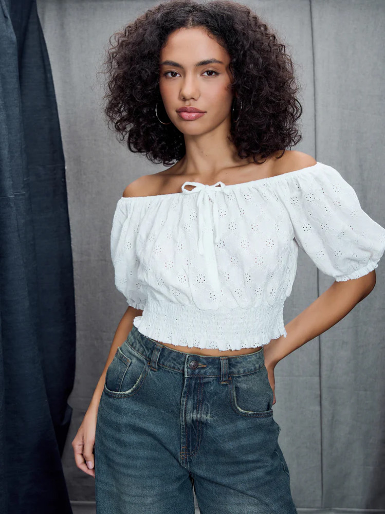 Блузка-топ с коротким рукавом женская | ТВОЕ