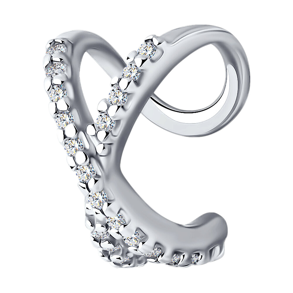 Серьга из серебра с фианитами | SKLV | SOKOLOV